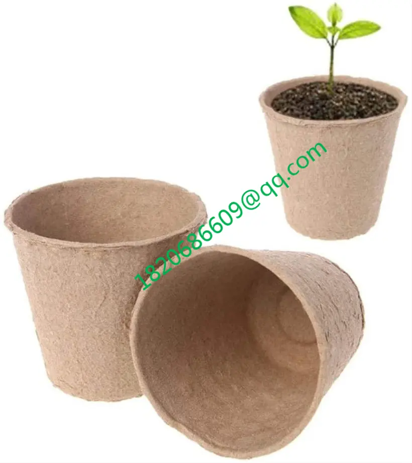 paper pulp round small seeding pots used for gardening