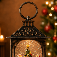 Großhandel Retro Harz Weihnachts-Musiklaterne Ornamente Großhandel Neue Tannenzapfen Dekorative Nachtbeleuchtung Neujahrsgeschenk