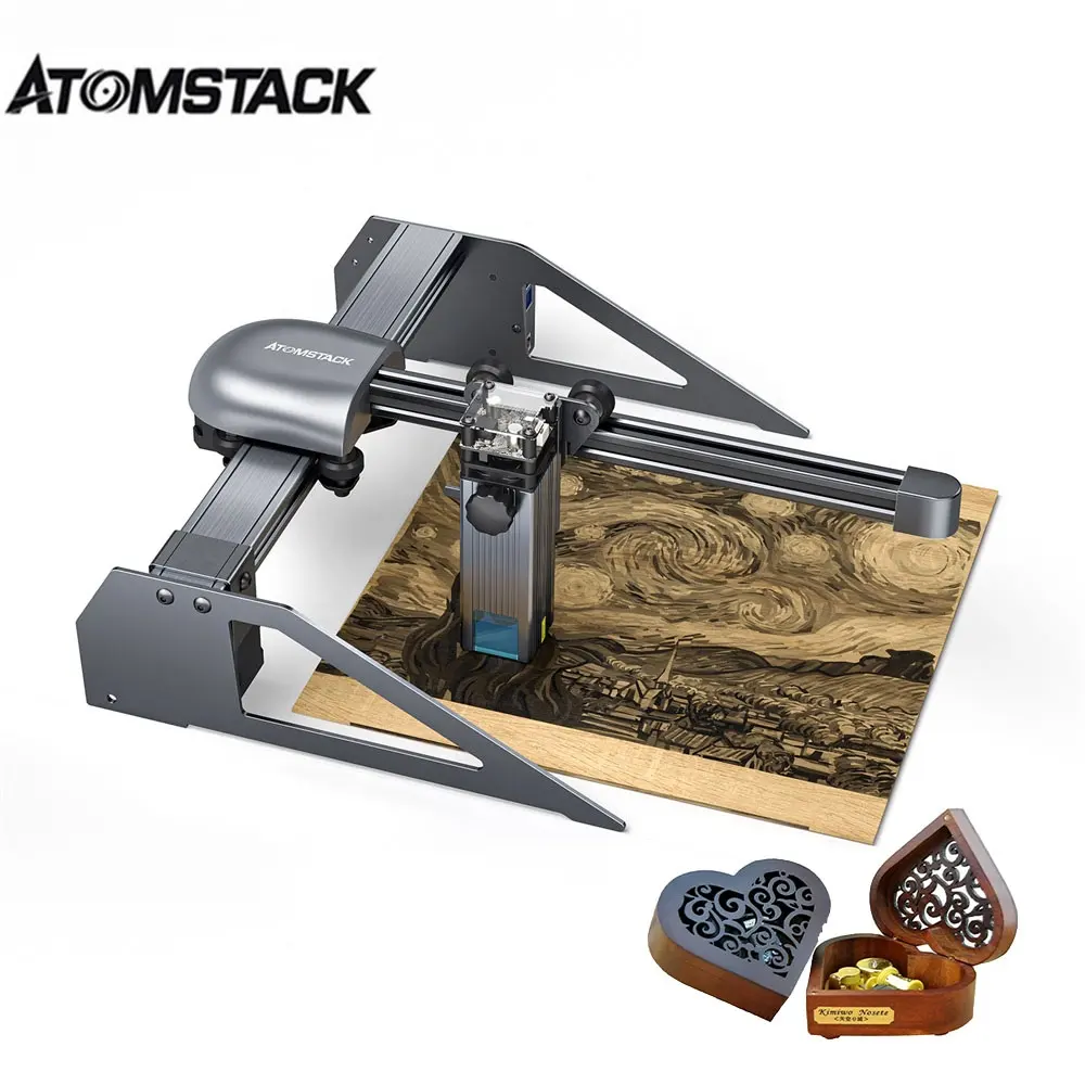 ATOMSTACK P7 M40 Mini Portable chien étiquette oiseau anneau timbres métal bois Laser Cutter Machines de gravure rotatives