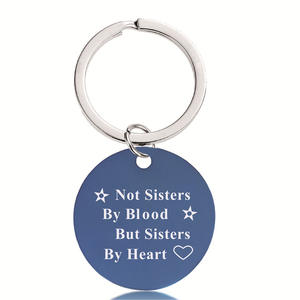 Llaveros <span class=keywords><strong>de</strong></span> plata <span class=keywords><strong>de</strong></span> acero inoxidable <span class=keywords><strong>de</strong></span> 18K, oro, azul y negro, no <span class=keywords><strong>hermanas</strong></span> por <span class=keywords><strong>sangre</strong></span>, sino <span class=keywords><strong>hermanas</strong></span> por Corazón, conjunto <span class=keywords><strong>de</strong></span> collar, joyería - Product Image 4