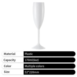 Verre à vin en plastique PP de 6 oz avec logo personnalisé, design moderne, champagne pour fête, bar, maison - Product Image 2