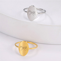 BINSHUO Großhandel individueller Edelstahl-Schmuck Titan-Stahl elliptische Oberfläche Lasergravur Hand in Hand für Immer Paar-Ring