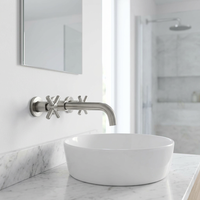 Robinet de lavabo de luxe moderne pour hôtel, 2 poignées, en acier inoxydable 304, avec cartouche céramique, 3 trous, mélangeur eau chaude/froide
