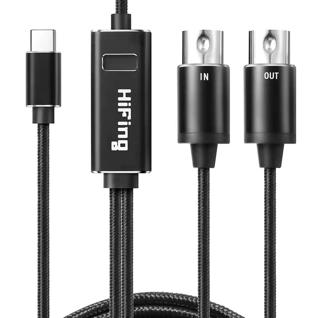 Hifing 200cm Length Custom Usb Type C Midi Cable With Input Output Connecting Keyboard Synthesizer