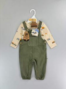 J30XL Zomer Ademend Modieus Geprint Lang Mouw T-shirt + Denim Salopette + Sokken 3-delig <span class=keywords><strong>Baby</strong></span> Jongens Kleding <span class=keywords><strong>Set</strong></span> Groothandel - Product Image 4