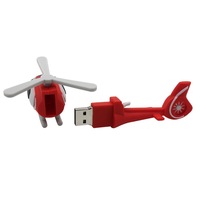 Clé USB 3.0 en silicone souple en forme d'hélicoptère, d'avion ou d'avion, durable