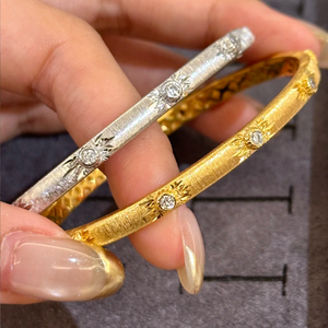 Bracciale di lusso di fascia alta italiana braccialetto intrecciato in oro intrecciato braccialetto in oro spazzolato in rame artigianale festa di nozze - Product Image 4