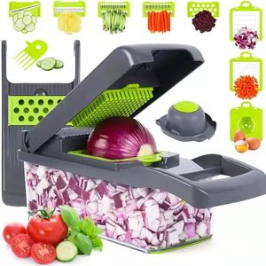 Hachoir à légumes multifonctionnel 16-en-1, éplucheur de pommes de terre, outil de cuisine écologique en ABS + acier inoxydable, fruits et légumes - Product Image 1