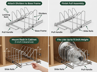 Support de rangement coulissant en fer pour cuisine, moderne et durable, organisateur multifonctionnel pour assiettes et bols