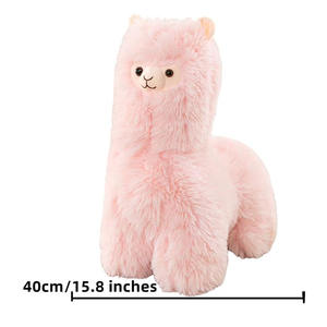 7406 Adorable <span class=keywords><strong>peluche</strong></span> peludo de pie Rosa <span class=keywords><strong>Alpaca</strong></span> juguetes de <span class=keywords><strong>peluche</strong></span> Huggable Companion Llama muñecas regalos de cumpleaños para niños Llama Plushie - Product Image 2