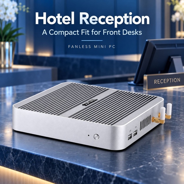 Fanless Mini Computer Intel Core I3-8140U Gigabit LAN 6 USB for Hotel Front Desk Systems Wholesale