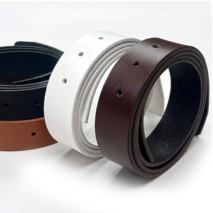 Fabriqué en Corée, ceinture en cuir véritable italien, largeur 33 mm, longueur 120 cm, 5 trous, remplacement sans boucle, cuir de vache - Product Image 6