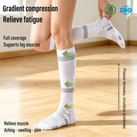 Chaussettes de compression à dégradé mi-mollet, coupe basse, en nylon éponge, avec absorption des chocs, pour le sport et la course à pied