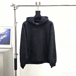 Sweat à capuche homme oversize en molleton 100 % polyester de haute qualité 2026, avec strass VVS, idéal pour l'hiver - Modèle 555 - Product Image 1