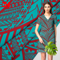 Échantillon gratuit de tissu design polynésien imprimé tribal pour robe