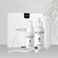 Kit de sérum de croissance capillaire à la biotine Luxfume Private Label Derma Roller pour stimuler la repousse des cheveux