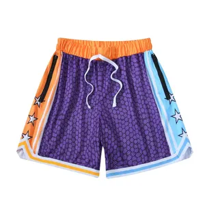 Cina all'ingrosso abbigliamento da basket personalizzato Design NBAA pantaloncini da basket Sport da uomo in rete pantaloncini da basket