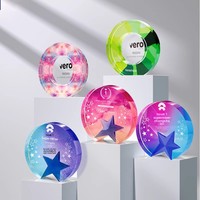 Trophée en cristal avec lettrage personnalisé, récompense créative haut de gamme pour réunion annuelle, grande médaille commémorative, cadeaux d'affaires sur mesure