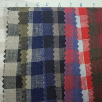 Parfait teint 100% lin tissu à carreaux style Pour robes, chemisiers, pantalons, chemise