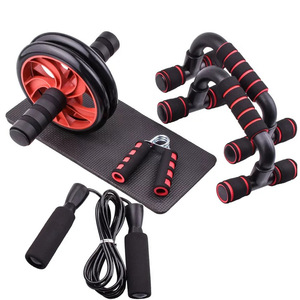 Kit de Musculation d'Entraînement <span class=keywords><strong>à</strong></span> Domicile pour Fitness Abdominaux et Pompe 5 Pièces avec Roue <span class=keywords><strong>à</strong></span> Abdominaux, <span class=keywords><strong>Corde</strong></span> <span class=keywords><strong>à</strong></span> <span class=keywords><strong>Sauter</strong></span> et Poignée de Musculation - Product Image 2