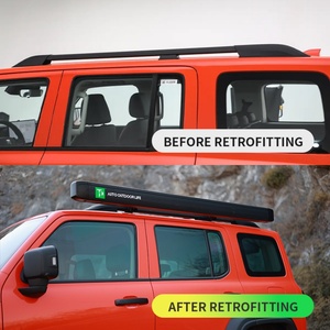 Nouvelles barres de toit Range Rover avec tentes latérales et pare-soleil pour abri contre le vent et la pluie, camping, pique-niques et rassemblements - Product Image 3