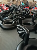 Bouée gonflable ailes de chauve-souris noires pour Halloween, grande flotteuse de piscine pour adultes, idéale pour les fêtes à la plage