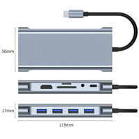 Port d'accueil d'extension 11-en-1 type-c pour Mac pour Apple USB 3.0 Interface petit et léger concentrateur de Conversion d'ordinateur