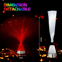 Nouveaux produits personnalisés RVB changement de couleur lampe LED à fibres optiques Base en cristal lumière sensorielle lampe de table colorée