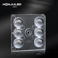 HONJU 60 Degrés Plano-Convexe LED Réverbère Lentille 6 Lampe Perle Lampadaire Extérieur avec Motif Carré Fabriqué à partir de PC Matériel
