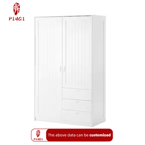 <span class=keywords><strong>Armario</strong></span> de Madera Personalizado de Diseño Nuevo con 2 Puertas y 3 Cajones, <span class=keywords><strong>Armario</strong></span> de Almacenamiento con Estantes, Armarios de Madera Modernos para Dormitorio - Product Image 6