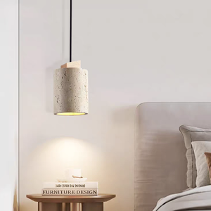 Moderne Holz-Deckenleuchte Moderne Schlafzimmer-Steinlampe <span class=keywords><strong>VEKO</strong></span> Travertin Pendelleuchte - Product Image 4