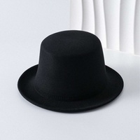 Chapeau melon noir en feutre pour adultes, idéal pour les costumes, Halloween, le cosplay et les fêtes vintage - Vente en gros