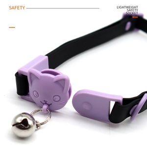 Moda lindo personalizado PVC impermeable liberación rápida ajustable suave acolchado goma silicona gato cuello campana - Product Image 2