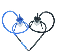 Promo Panas Hookah Kaca Klasik Desain Baru dengan Batang Aluminium dan Shisha Segitiga Grosir Hookah Klasik