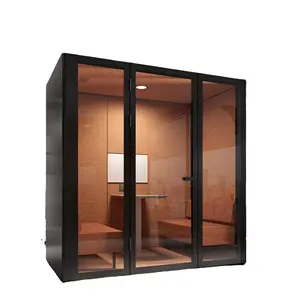 New 2024 Indoor 4 Seat Modular Co Working Pod Noise Reduce Work Soundproof Booth