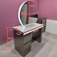 Meuble de salon haut de gamme XFMC, coiffeuse double face avec miroir, équipement de salon, station de coiffure pour salon de barbier