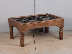 Table basse en bois de style rustique, table centrale en bois massif pour salon, meubles pour l'intérieur de la maison, appartement et hôtel - Product Image 4