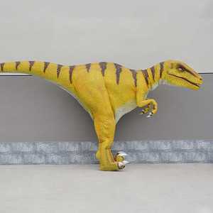Costume de dinosaure Velociraptor jaune CET Zigong avec design de pattes cachées, tailles personnalisables pour écoles, centres commerciaux, parcs d'aventure et activités en plein air - Product Image 2