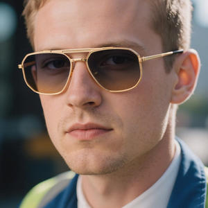 Gafas de Sol KSL-98345 para Hombre, Montura Cuadrada de Metal, Lentes de PC con Protección UV400, Protección Solar Clase 2 para Conducir, Montura Negra - Product Image 2