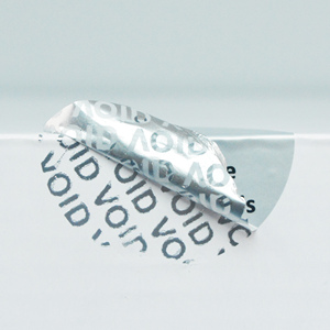 Etichetta VOID argentata, adesivo di sicurezza rotondo, etichette di garanzia antifurto, adesivo antimanomissione - Product Image 1