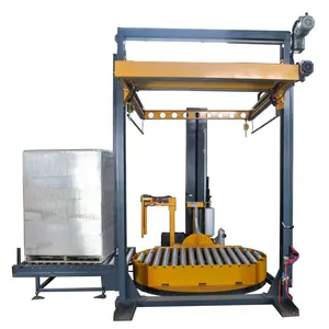 Fully automatic high efficiency online film wrapping machine, with top sheeter, with laminating mechanism