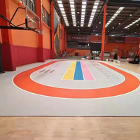 Tapis de sport de luxe antidérapant et imperméable en PVC mince imprimé en 3D pour le volleyball, le basketball, le badminton, la salle de danse, le revêtement de sol