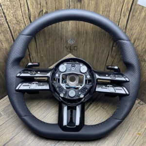 Volante Deportivo de Fibra de Carbono de Alta Calidad YLC para <span class=keywords><strong>Mercedes</strong></span>-Benz C <span class=keywords><strong>E</strong></span> S CLA GLA GLC GLE GLS W205 W213 W222 en Cuero - Product Image 3