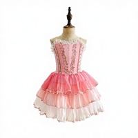 Robe tutu de ballet rose en crochet sans manches Rabbit Drummer Solid, pour enfants et adultes, costume de spectacle et de concours