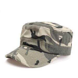 Msmc Camp Cap Black 100% Cotton Unisex Casual Military Style <b>Flat</b> Top <b>Hat</b> - Product Image 2