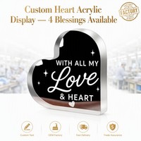 Exhibidor de Acrílico en Forma de Corazón con Texto Personalizado, Impresión UV, Recuerdo Romántico para San Valentín, Bodas, Día de la Madre