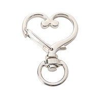 Pièces de porte-clés en métal pour bricolage, fermoir de homard rotatif et boucles en forme de cœur, fermetures de bijoux de remplacement pour porte-clés, 20 pièces