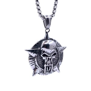 Collar de Moda para Hombre con Colgante de Calavera de Acero Inoxidable, Diseño de Espiga, 2160101 - Product Image 3