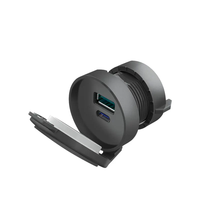 12V Étanche Double Usb Qc3.0 PD Usb Socket Avec Couvercle pour Automobile Camion Bateau Moto Marine