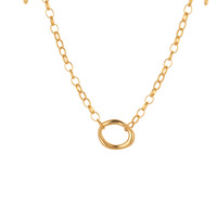 Ensemble de bijoux de mariage créatif géométrique ajouré en acier inoxydable doré TD Fashion – Collier, bracelet, boucles d'oreilles, bague – Vente en gros pour femmes
